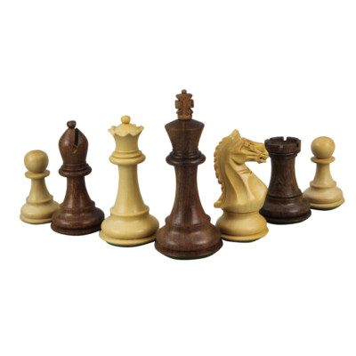 Queen's Gambit Sheesham Fierce Knight Staunton Schachfiguren 3,75 Zoll