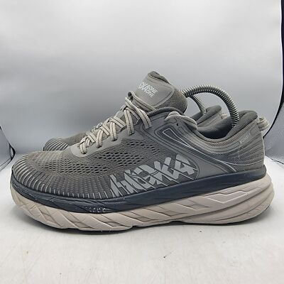 Hoka One One Bondi 7 Mens 8.5 Wild Dove Gray Sneaker Shoes  display picture 3