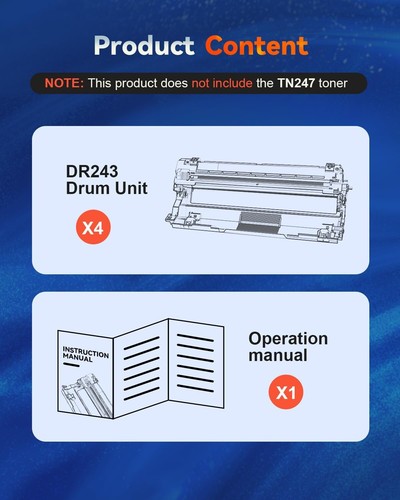 Tamburo DR243 Per Brother MFC-L3700 DCP-L3500 MFC-L3770CW DR-243CL 4pz Skydo - Imagen 7 de 7