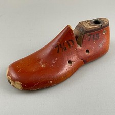 Vintage Wooden Shoe Form Cobbler Last Child Metal Heel GEBL Co Primitive