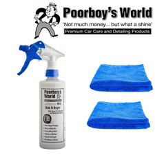 Poorboys World Bold n Bright Tyre Dressing Spray 473ml & 2x Microfibre Towels