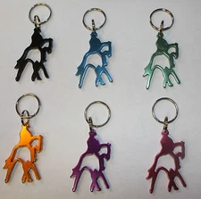 Aluminum Dressage Horse Key Chain Ring - Choice of Color