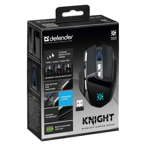 4745090822748 MAUS DEFENDER GM-885 KNIGHT RF WIRELESS 3200dpi 8P SCHWARZ defende - Bild 6 von 10