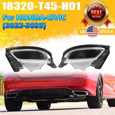 Rear Bumper Exhaust Muffler Tip End Pipe Heat Shield Fits 2022-2025 Honda Civic