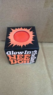 Needoh Nee Doh Teenie - Sensory Squeeze Toy - Mini Glow In The Dark - Orange