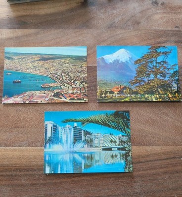 Vintage Chile Sammler Postkarten Sammlung Valparaiso Osorno Vina del Mar