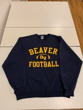 Vintage Russell Athletic Sweatshirt XL Navy Beaver Football Sportswear 90s Retro