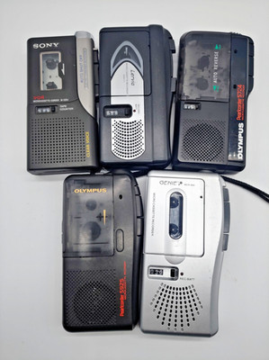 #SE1597# RETRO Walkman Kassetten Diktiergerät Olympus Sony Lervid Genie 5St.