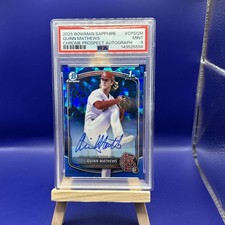 2025 Bowman Sapphire Edition Chrome Prospect Auto Psa9 Quinn Mathews CPS-QM /199