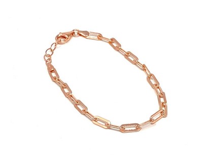 Damen Armband Rosevergoldet Büroklammer Kette mit Geschenkbox