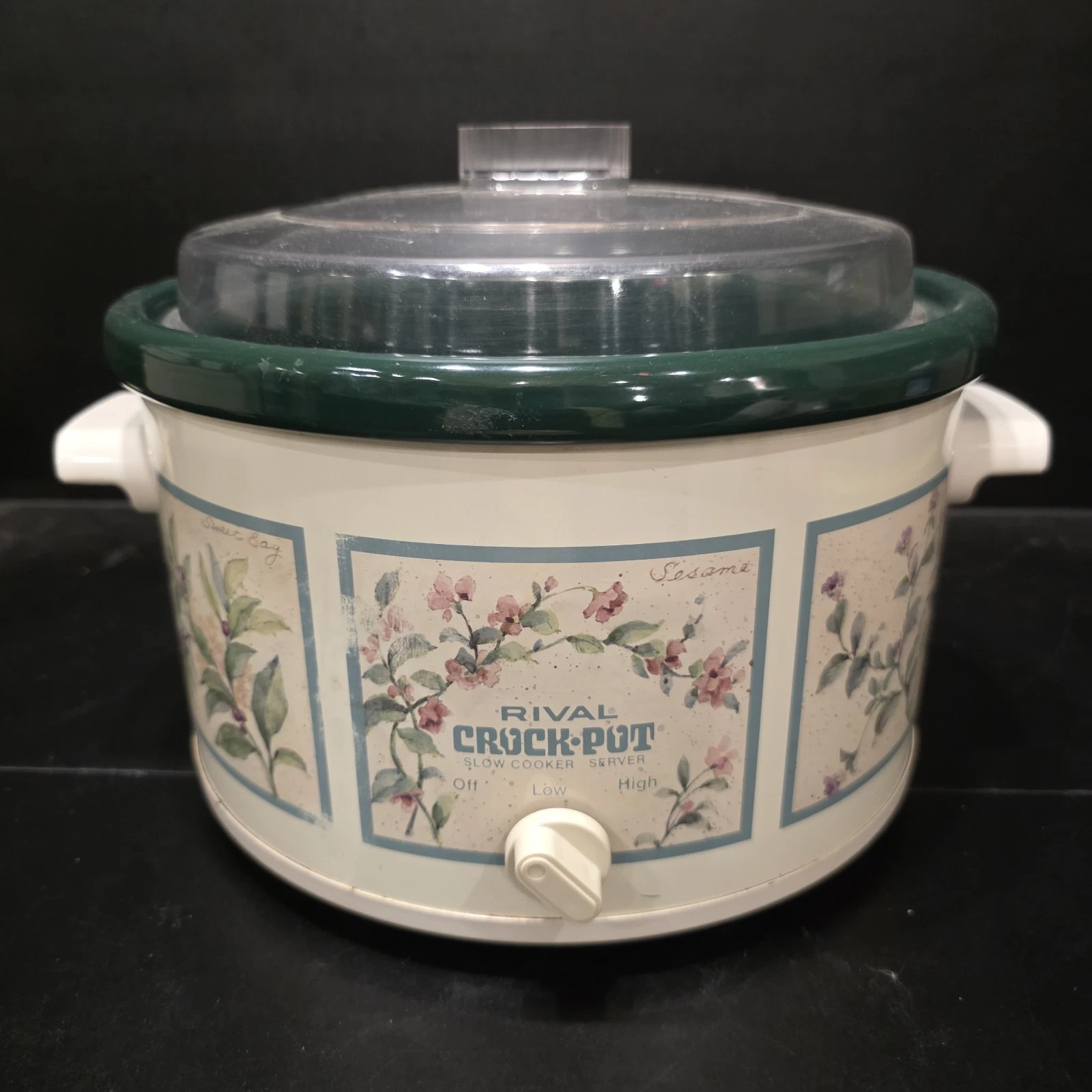 Rival Crock Pot 3555 Herb Garden Slow Cooker Server W/ Lid Tested USA