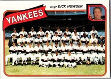 1980 Topps - New York Yankees Unmarked Checklist & Team Card #424