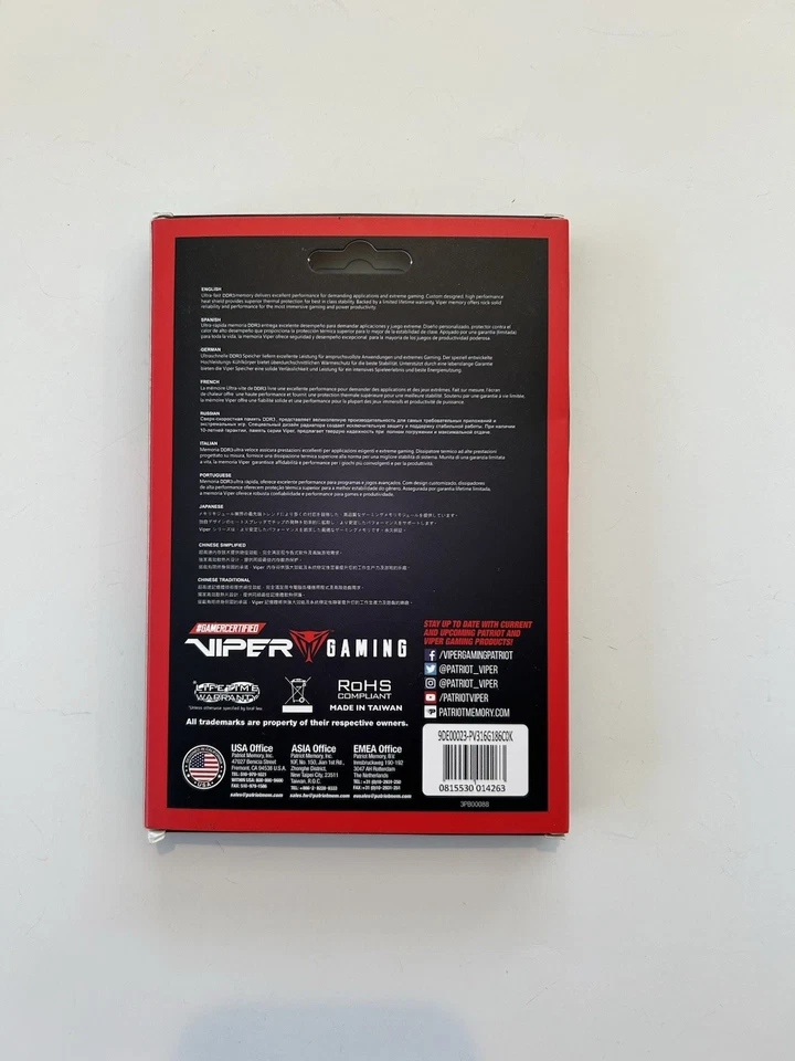 Patriot Viper 3 Black Mamba 16GB (2 x 8GB) PC3-12800 (DDR3-1600) Memory - Image 2 of 4