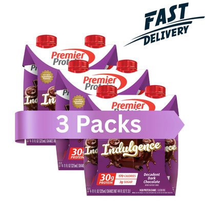 Premier Protein Indulgence Protein Shake, Decadent Dark Chocolate , 12 Ct