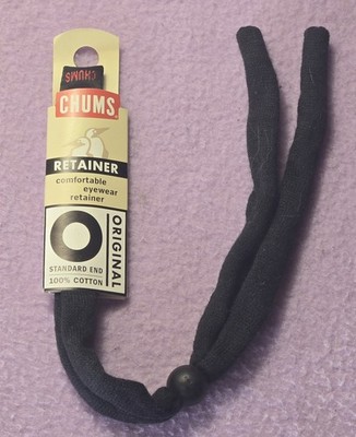 Chums Original End Cotton Eyewear Retainer Sunglasses Glasses Black Strap New