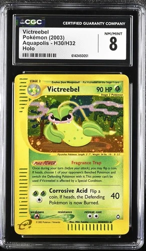 CGC 8 NM/MINT Victreebel H30/H32 Aquapolis Holo Pokemon Card