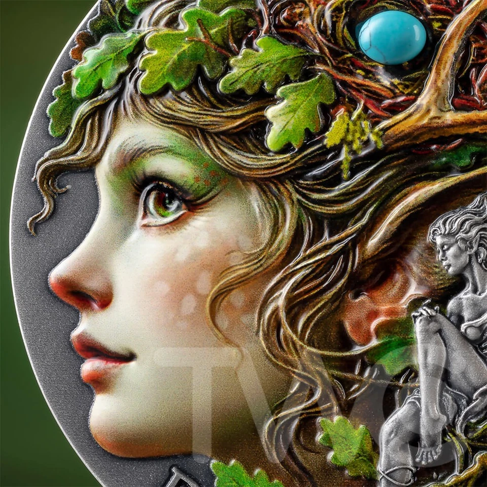 Dryad Nature Spirits 2 oz Antique finish Silver Coin CFA Cameroon 2026 - Image 2 of 4