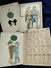 WW1 1918 1917 Card Cards Set Lot US ARMY YMCA Calendar History War RARE Soldier