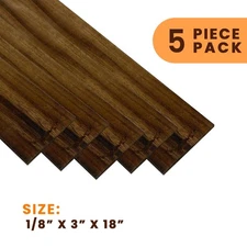 5 Pcs, Indian Walnut Thin Sawn 18x 3x 1/8 Lumber Board Blank- Free US Shipping