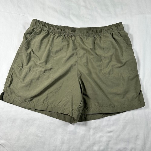 Columbia Shorts Mens Large Green Hiking Nylon Pockets Athleisure