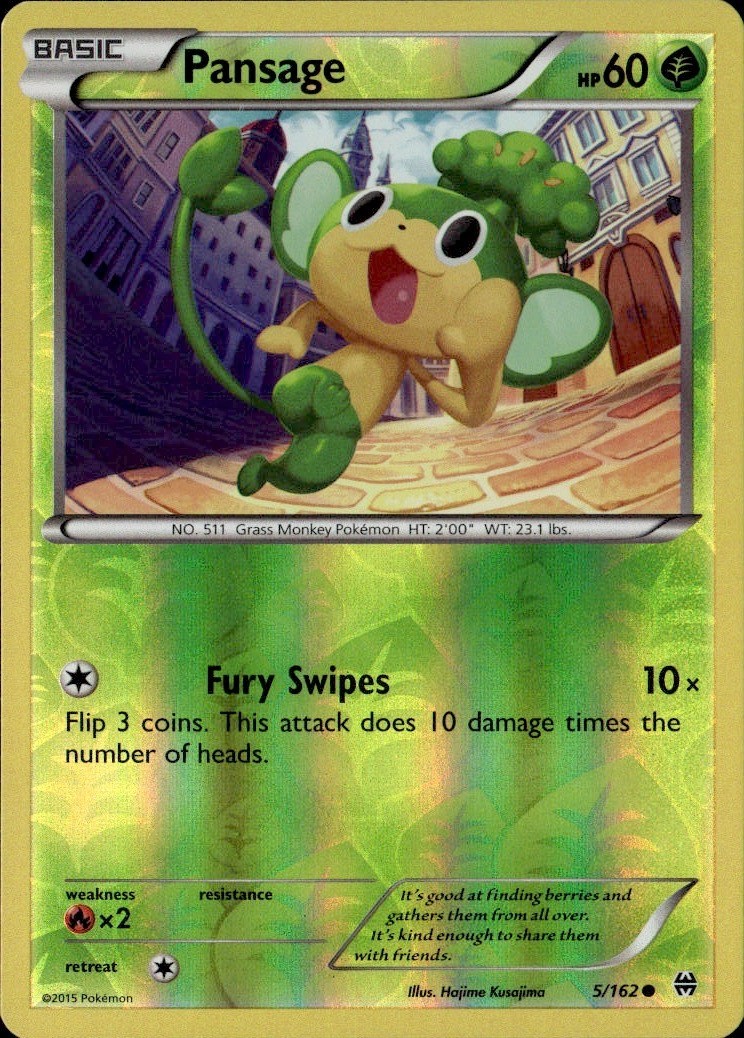 Pansage Reverse Holo Common BKT XY - BREAKthrough 5/162 LP-NM