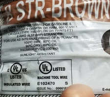 CME Wire & Cable #8awg 19 Stranded QI THHN/THWN-2/MTW Building Wire Brown /50ft