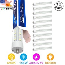 8Foot LED Shop Light FA8 LED Tube Light T8 T12 Single Pin 144W 6500k Rotatable