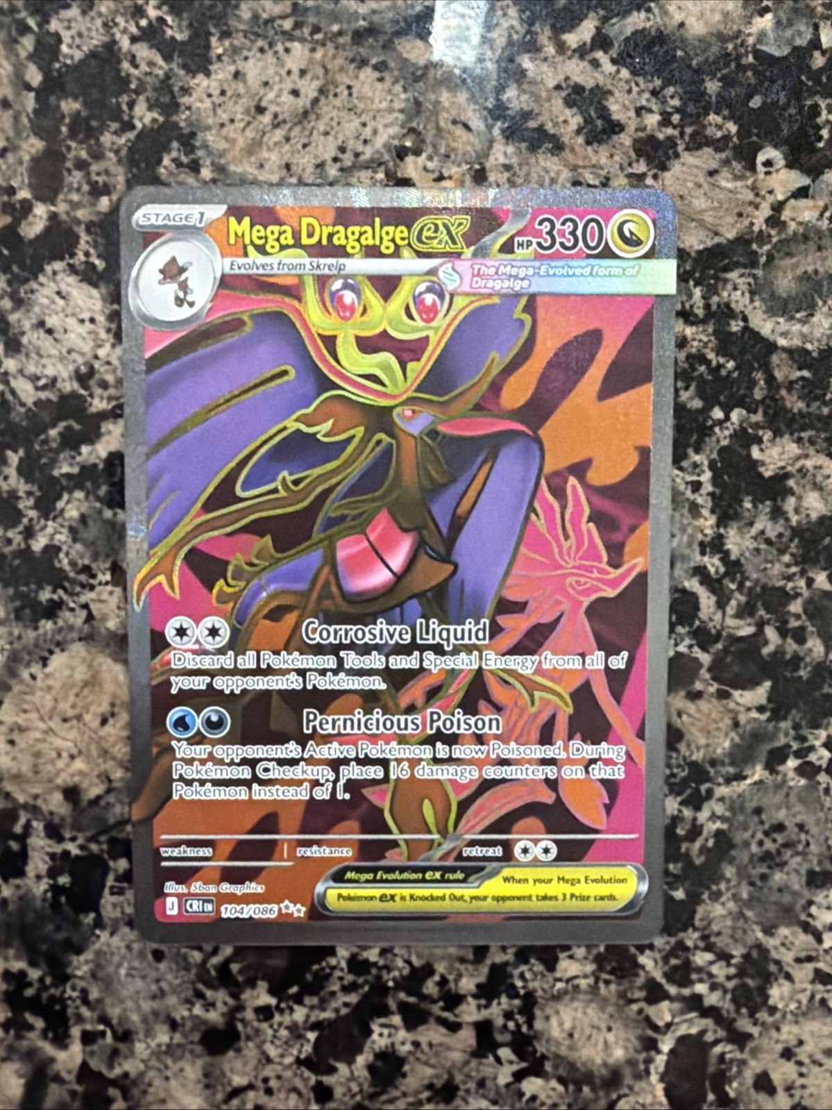 Mega Dragalge ex 104/086 Ultra Rare ME04: Chaos Rising Pokemon