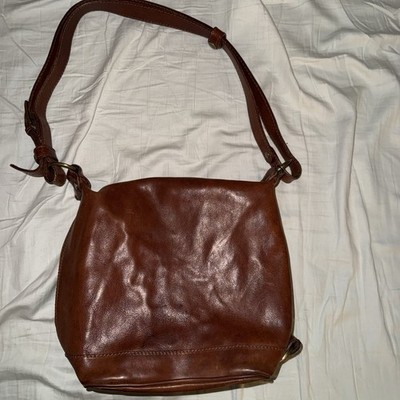 Firenze Made in Italy Brown Leather Cross Body Purse