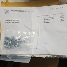 Classic Mini boot hinge fitting kit (screws, washers & nuts) cooper rover Austin