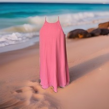 Pink Rose Slip Dress Silky Sleeveless Shift Romantic Wedding Party New
