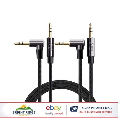 High Fidelity 3.5mm Stereo Cable, 6FT Right Angle Aux for Headphones & Speakers