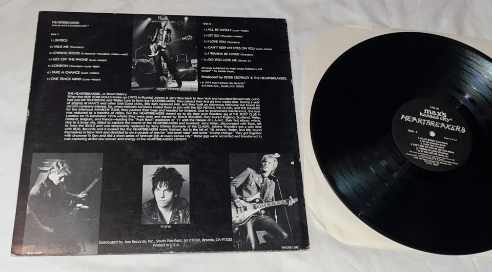 Johnny Thunders Heartbreakers Live At Max's Kansas City LP 1979 w/ Insert Foto 4 de 4