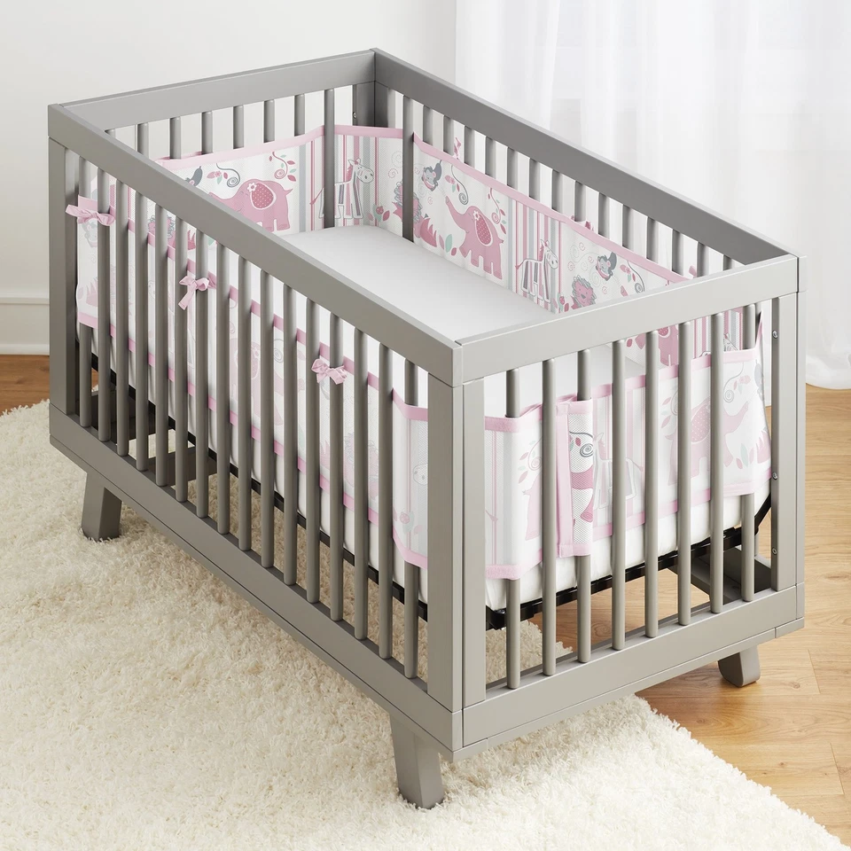 Breathable Mesh Liner for Full-Size Cribs, Classic 3mm Mesh, Safari Fun Girl ... - Image 2 of 4