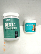 Dog Dental Care Finger Wipes Teeth Cleaning 4 Dogs Cats 2 Containers 100 Wipes