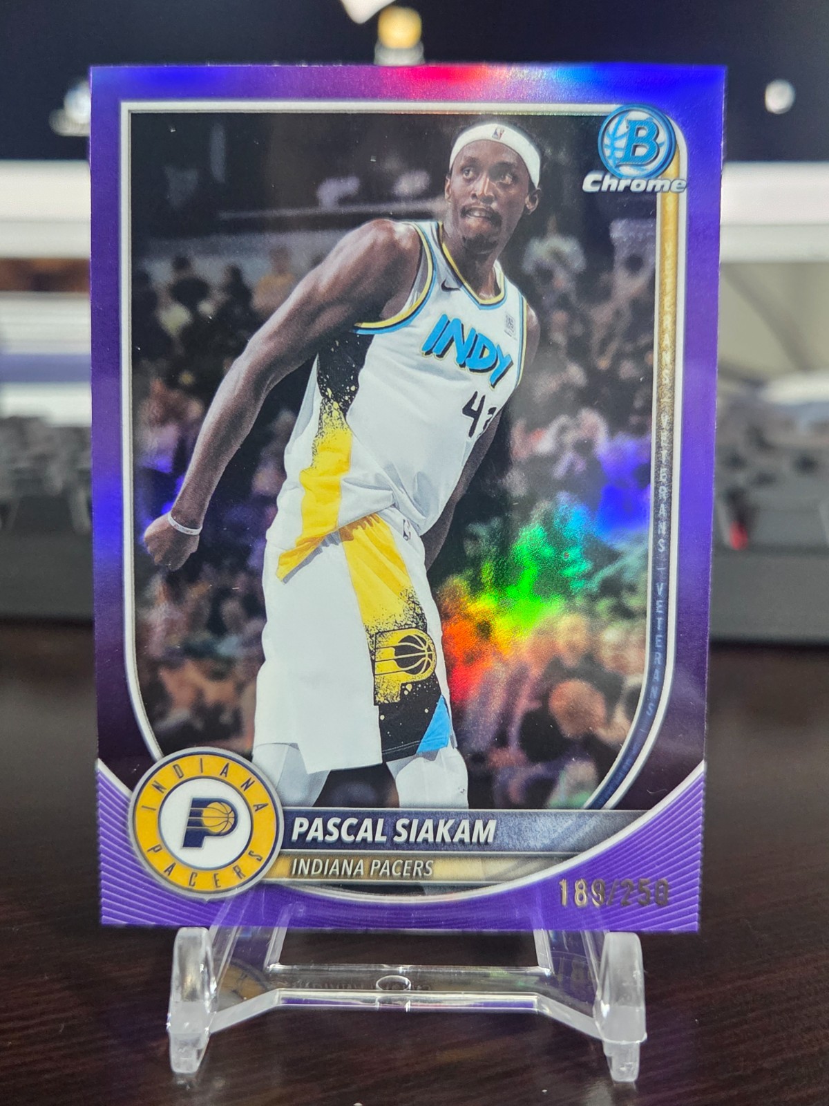 2025-26 Bowman Basketball Pascal Siakam /250 Purple Mojo Refractor BCV-79