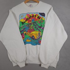 Vintage 1996 Beatlefest The Beatles White Sweatshirt Mens Large Made in USA