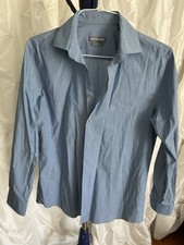 Geoffrey Beene Slim Fit Stretch Dress Shirt M 15-15 32/33, Blue Stripe