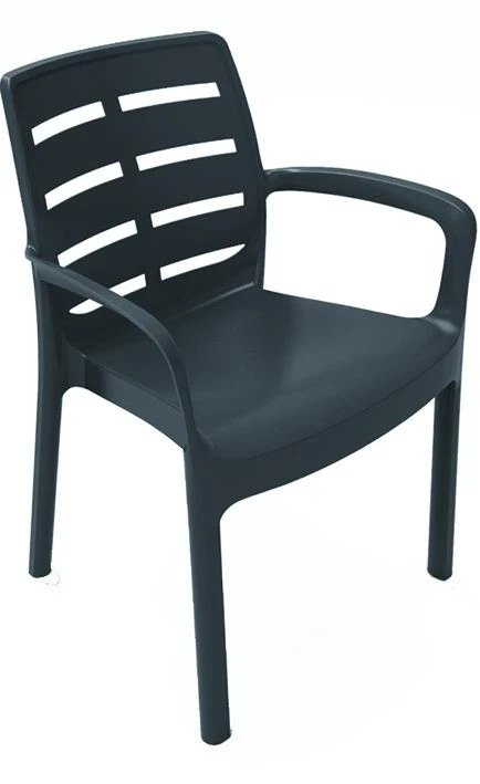 Silla En PP Con Brazos Borneo Antracita