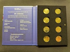 COSTA RICA 25 COLONES COMPLETE 7 PROVINCES COINS UNC OFFICIAL BBCR ALBUM