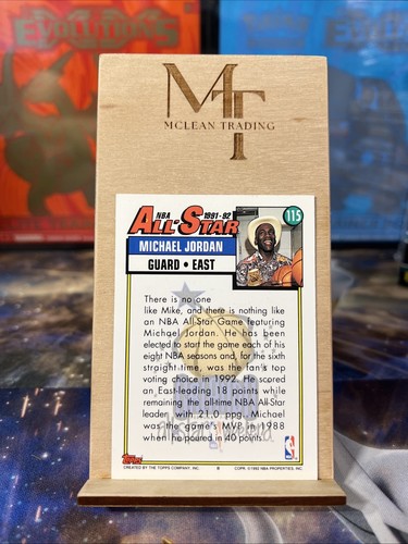 1992-93 Topps - All Star Michael Jordan #115 - Picture 2 of 2
