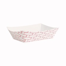 Boardwalk 30LAG250 2.5 lb Capacity Paper Food Baskets - Red/White 500/CT New