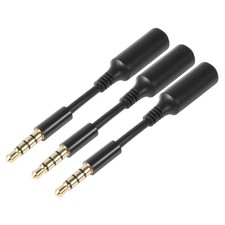 3-Pack AUX Headphone 3.5mm Extension Cable - Male to Female 3 Pack, Black