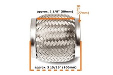 Universal 3 Zoll Flexrohr Flexstück Flammrohr Hosenrohr Auspuff Rohr 76x100mm