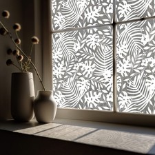 Pure White Frosted Privacy Stained Glass Window Film, Removable Static Cling ...