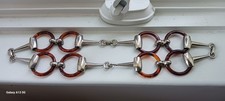 Women's Belt Nordstrom Tortoise Shell and Chrome Hardware 26" Rare Vintage