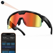 AI Smart Glasses 35MP Camera, 1200P EIS Video Recorder for Cycling & Outdoor Use