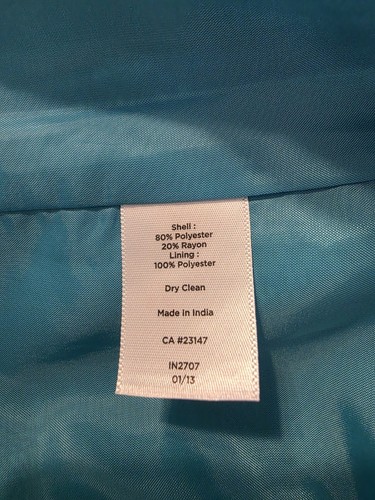 Talbots Teal / White Skirt Size 8P Lined Tweed Pencil Knee Length Career - Picture 5 of 9