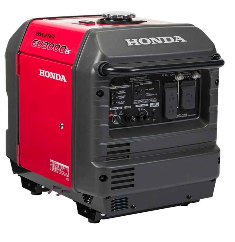 Honda EU3000is Inverter Generator Portable Electric Start 120V Red Black