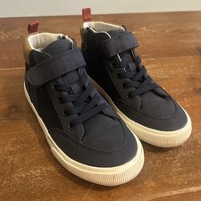 Cat Jack Kids Harlen Mid Top Side Zip School Fashion Sneakers Boot Blue Size 4